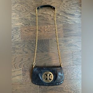 Tory Burch Black Leather Reva Chain Bag